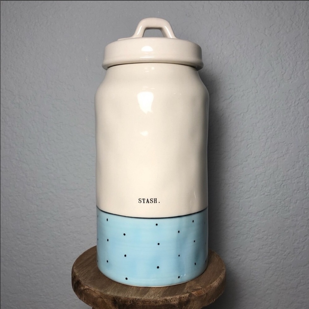 Rae Dunn Blue Stash Canister